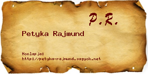 Petyka Rajmund névjegykártya